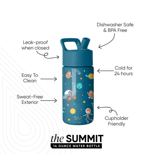 Summit Kids Water Bottle with Straw Lid