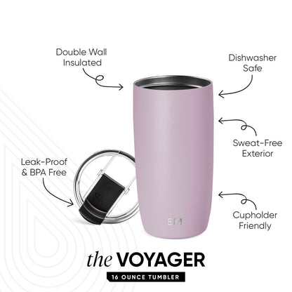 Voyager Tumbler with Clear Flip Lid & Straw