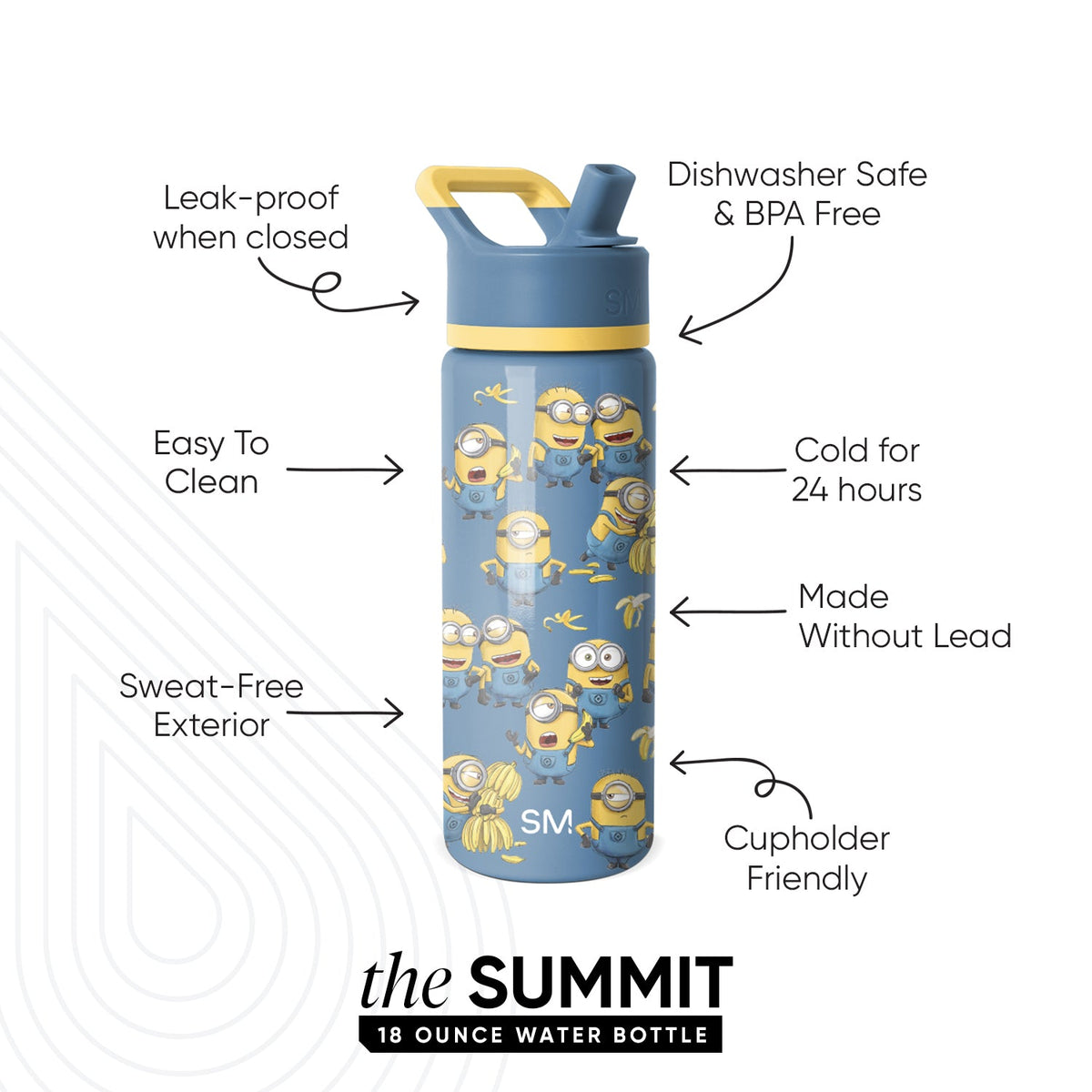 Summit Kids Water Bottle with Straw Lid
